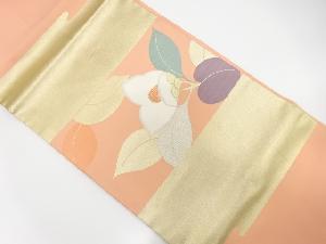 椿模様織り出し名古屋帯